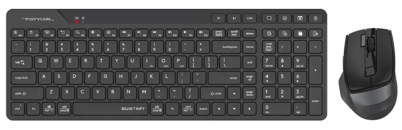 

Клавиатура и мышь Wireless A4Tech Fstyler FB2800C Air2 клав: черный/серый, мышь: черный/серый, USB Bluetooth/Радио slim 2076548, Fstyler FB2800C Air2