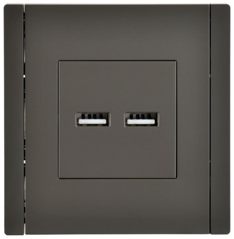 

Розетка USB IEK FP-U21-D31-K03 FORTE&PIANO тип A+тип A 3,1А FP349 серый, FP-U21-D31-K03