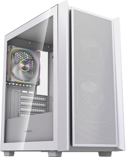 

Корпус mATX Powercase Mistral SM03 ARGB без БП, белый, боковая панель из закалённого стекла, USB 3.0, 2*USB 2.0, Mistral SM03 ARGB