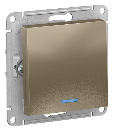 

Выключатель Schneider Electric ATN000513 AtlasDesign, 1-клавишный, с подсветкой, сх.1а, 10АХ, механизм, шампань, ATN000513