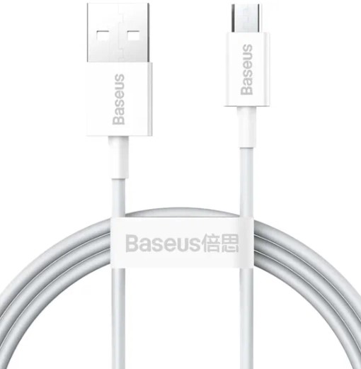 

Кабель интерфейсный Baseus CAMYS-02 USB Type A - Micro USB 2A силиконовый 1m white, CAMYS-02