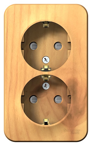 Изображение товара Розетка Systeme Electric BLNRA011205 внешняя с 2 разъемами IP20 дизайн Франция