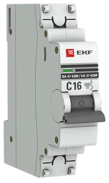 Изображение товара Автоматический выключатель EKF mcb4763m-6-1-16C-pro IP20 16 А 6 кА