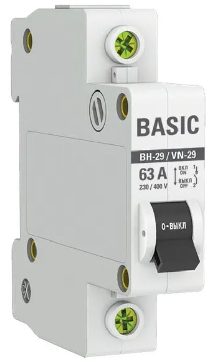 

Рубильник EKF SL29-1-63-bas 1P 63А ВН-29 Basic, SL29-1-63-bas
