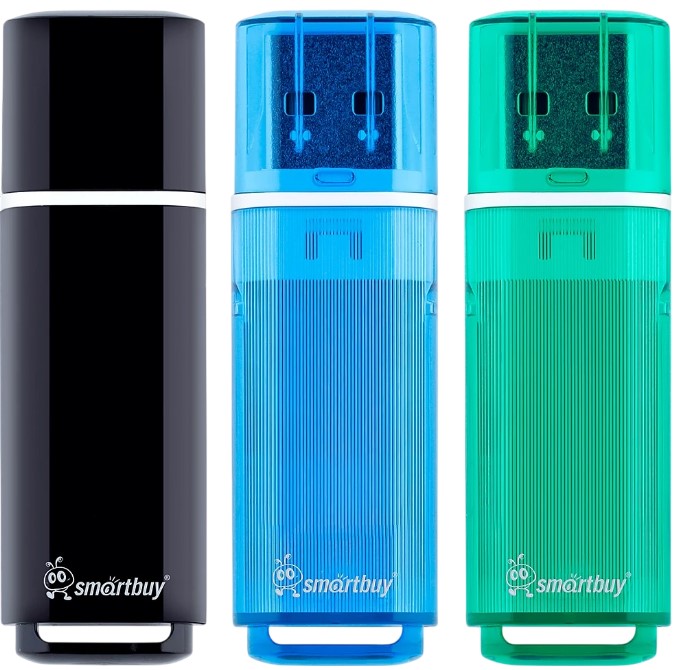 

Накопитель USB 2.0 8GB SmartBuy GLOSSY SB008GB2GSKBGSET комплект 3 шт. (чёрный / синий / зелёный), GLOSSY