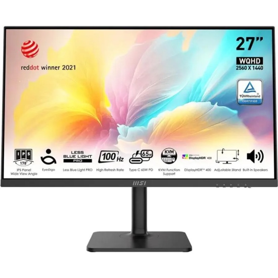 

Монитор 27" MSI Modern MD272QXP 9S6-3PB19H-233 2560x1440, 16:9, IPS, 100Hz, 1ms, 1000:1, 400cd, 178гр/178гр, HDMI, DP, 2*USB Type-A, USB Type-B, USB T, Modern MD272QXP