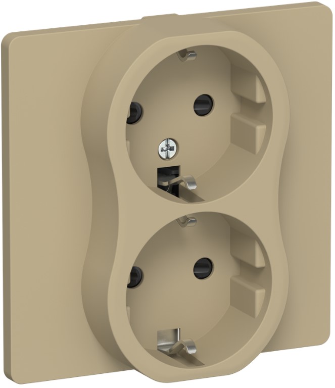

Розетка двухместная с заземлением IEK FI-R24C-16-1-K59 FLITE с защитными шторками безвинтовое крепление 16А РСш12-1-К-ФлХ хаки, FI-R24C-16-1-K59