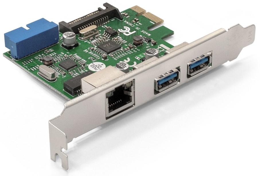 

Контроллер Exegate EX290278RUS PCI-E x1 v2.0, 2*USB3.0 ext. + 1*USB3.0 int. + LAN UTP 1000Mbps, разъем доп.питания, Chipset VL805 + RTL8153B, EX290278RUS