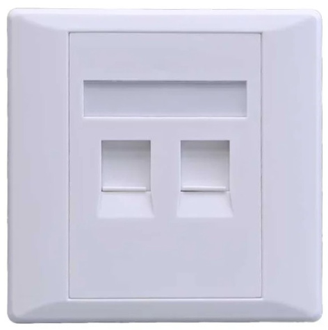 Изображение товара Лицевая панель SUPRLAN 10-0334-1 для Keystone двухпортовая белая