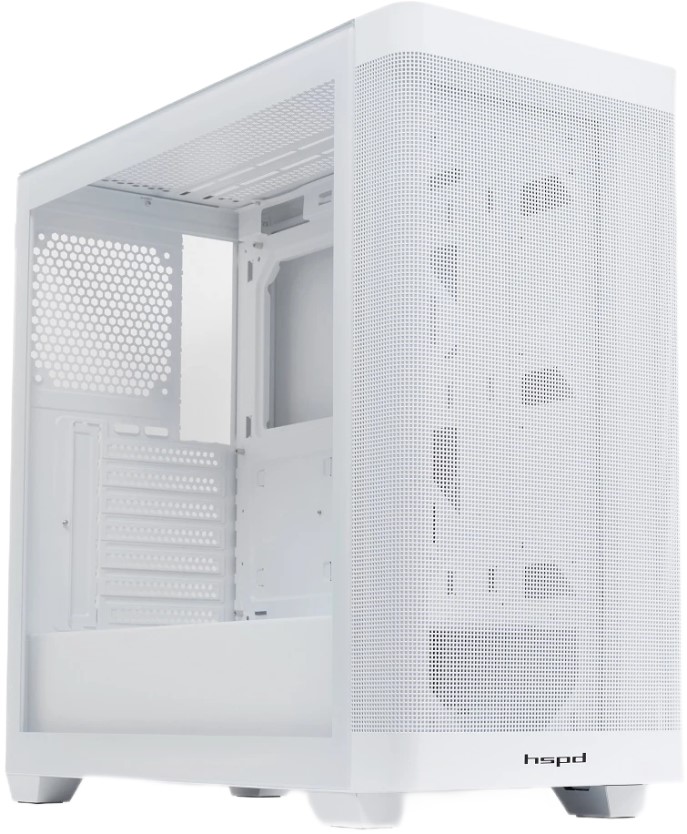 

Корпус eATX HSPD M740 без БП, белый, боковая панель из закалённого стекла, USB 3.0, USB Type-C, M740