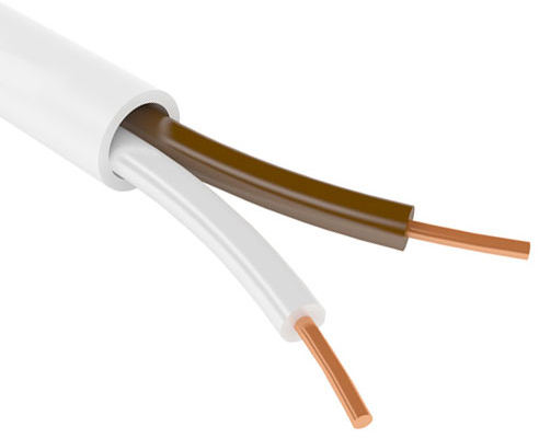 Кабель Паритет КСВВ 2х0,8 с однопроволочными 2 жилами, D внешний 2,9х4,2 мм, D жил 0,80 мм (200 м бухта)