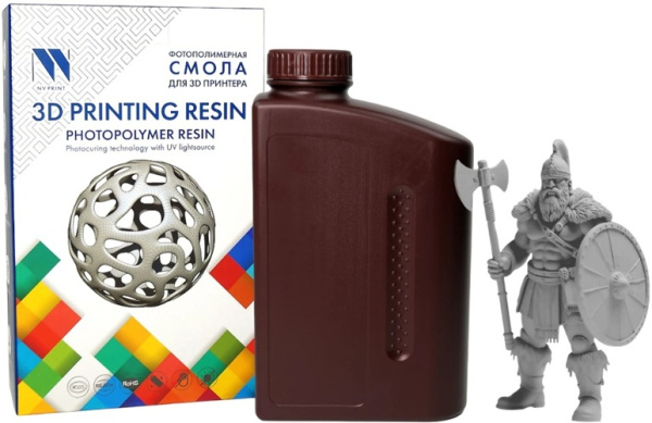 Изображение товара Фотополимерная смола NVP NV-3D-PLANT-BASED-RESIN-DARK для 3D печати серый 1000 г