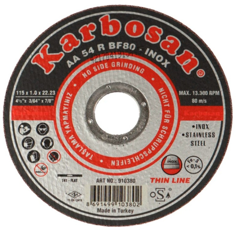 Изображение товара Отрезной круг SAMGRUPP KAR-910380-25 115 мм для металла и стали