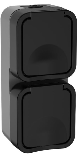 Изображение товара Двухместная розетка с заземлением IEK TS-R26-16-55-V-K53