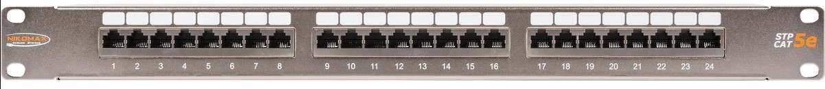 

Патч-панель NIKOMAX NMC-RP24SD2-FT-AN-1U-MT 19", 1U, наборная, экранированная, металлик, 24 угловых модуля типа Keystone, Кат. 5e (Класс D), 100 МГц,, NMC-RP24SD2-FT-AN-1U-MT
