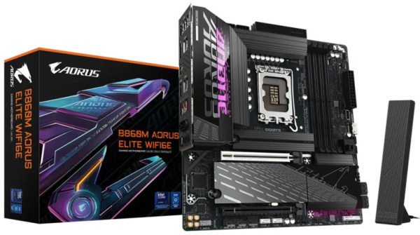 Изображение товара Материнская плата GIGABYTE B860M AORUS ELITE WIFI6E для процессоров Intel
