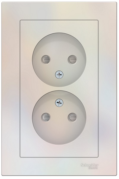 

Розетка Schneider Electric ATN000422 AtlasDesign, двойная, без заземления, со шторками, 16А, в сборе, жемчуг, ATN000422