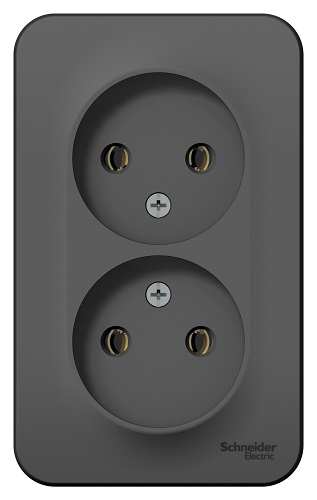 

Розетка Schneider Electric BLNRA000206 2-ая б/з без шторок, 16А, 250В Антрацит наруж, BLNRA000206