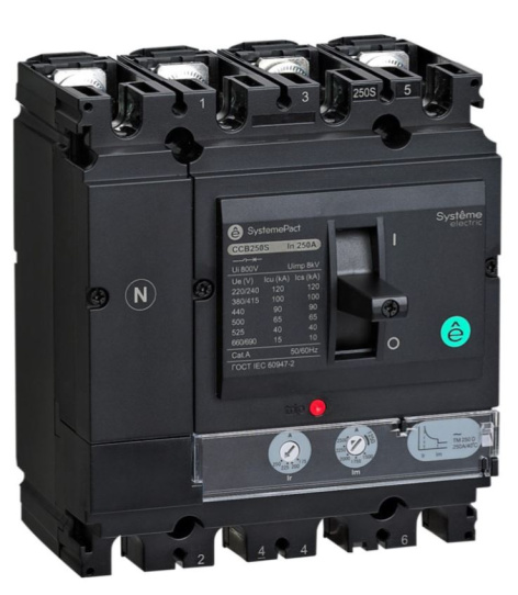 Изображение товара Автоматический выключатель SystemePact SPC100F10012M3DF в литом корпусе для электродвигателей