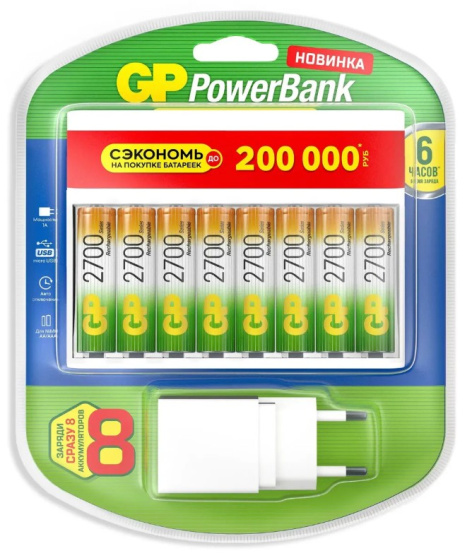 Изображение товара Зарядное устройство GP 270AAHCCPBXL-2CR8 для аккумуляторов