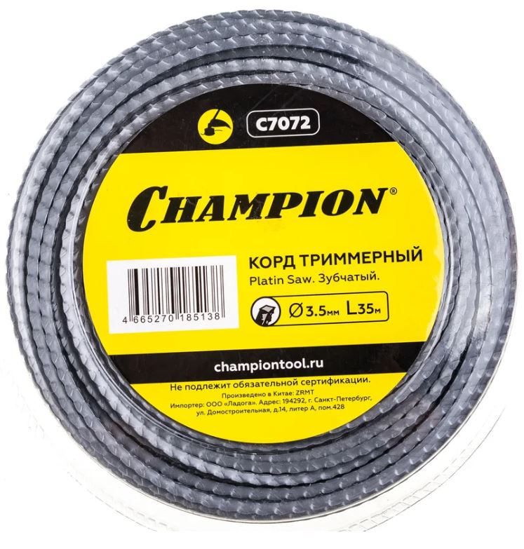 

Корд CHAMPION C7072 триммерный Platin Saw 3,5мм*35м (зубчатый), C7072