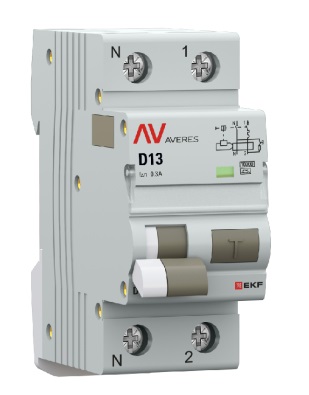 

Автомат дифференциальный EKF rcbo10-1pn-13D-300-a-av DVA-10 1P+N 13А (D) 300мА (A) 10кА AVERES, rcbo10-1pn-13D-300-a-av