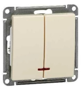 фото Выключатель двухклавишный с подсветкой Systeme Electric VS510-251-2-86
