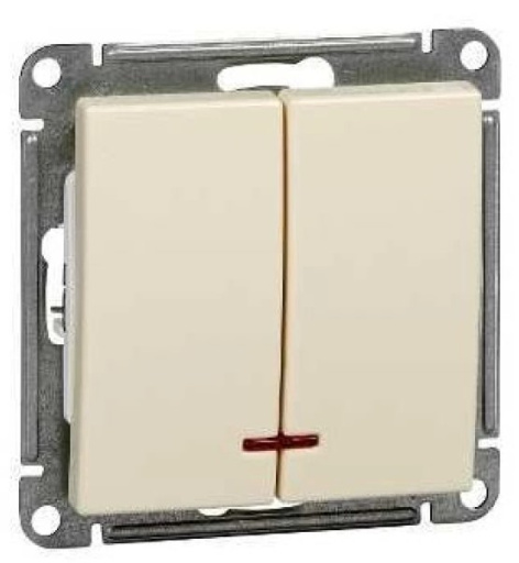 фото Выключатель двухклавишный с подсветкой  Systeme Electric VS510-251-2-86 в Волгограде
