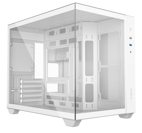 Корпус mATX ID-Cooling VIEW 500 WH белый, без БП, боковая панель из закалённого стекла, USB 3.0, USB 2.0