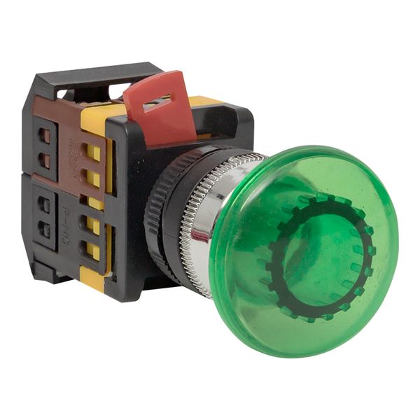 

Кнопка Грибок EKF pbn-aela-1g-220 AELA-22 зеленая с подсветкой NO+NC 220В, pbn-aela-1g-220