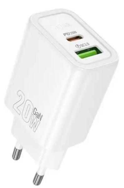 Изображение товара Зарядное устройство Hoco N61 Gentle с USB и USB-C для быстрой зарядки
