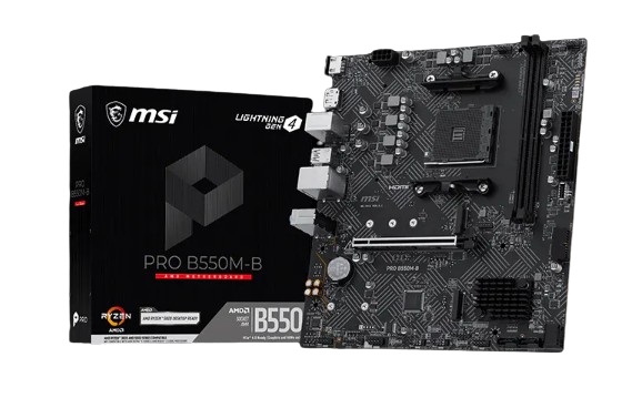 

Материнская плата mATX MSI PRO B550M-B (AM4, AMD B550, 2*DDR4, PCIe, 4*SATA, M.2, HDMI), PRO B550M-B