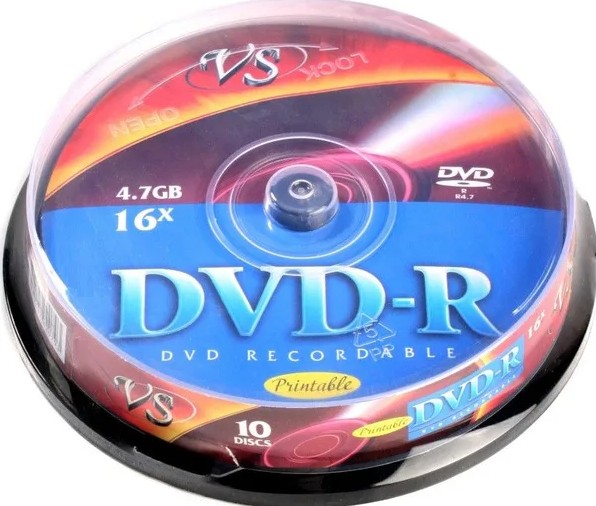 Диск DVD-R VS VSDVDRIPCB1001 4,7 GB 16x CB/10 Ink Print