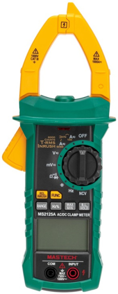 Изображение товара Многофункциональные токовые клещи Mastech MS2125A для измерения тока и напряжения