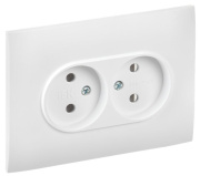 фото Розетка двухместная без заземления в сборе  IEK SK-R20-10-K01-F