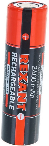 Изображение товара Аккумулятор Rexant 30-2010-05 18650 2400 мАч литий-ионный для фонарей