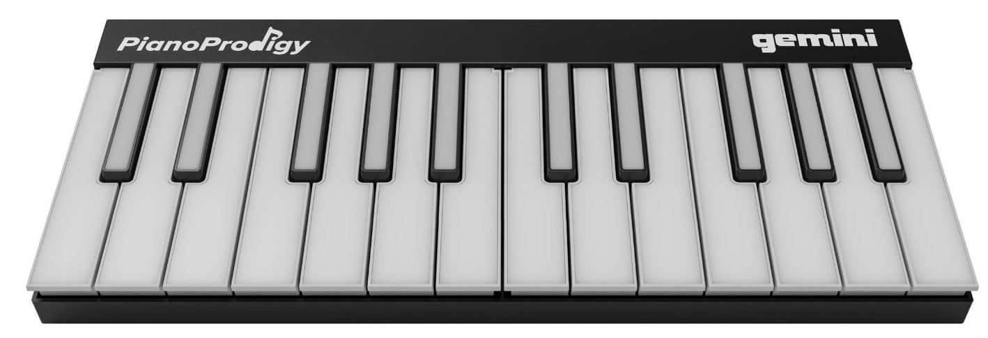 

Клавиатура MIDI Gemini GPP-101 PianoProdigy 24 клавиши с RGB подсветкой для обучения, Bluetooth, встроенный аккумулятор, GPP-101 PianoProdigy