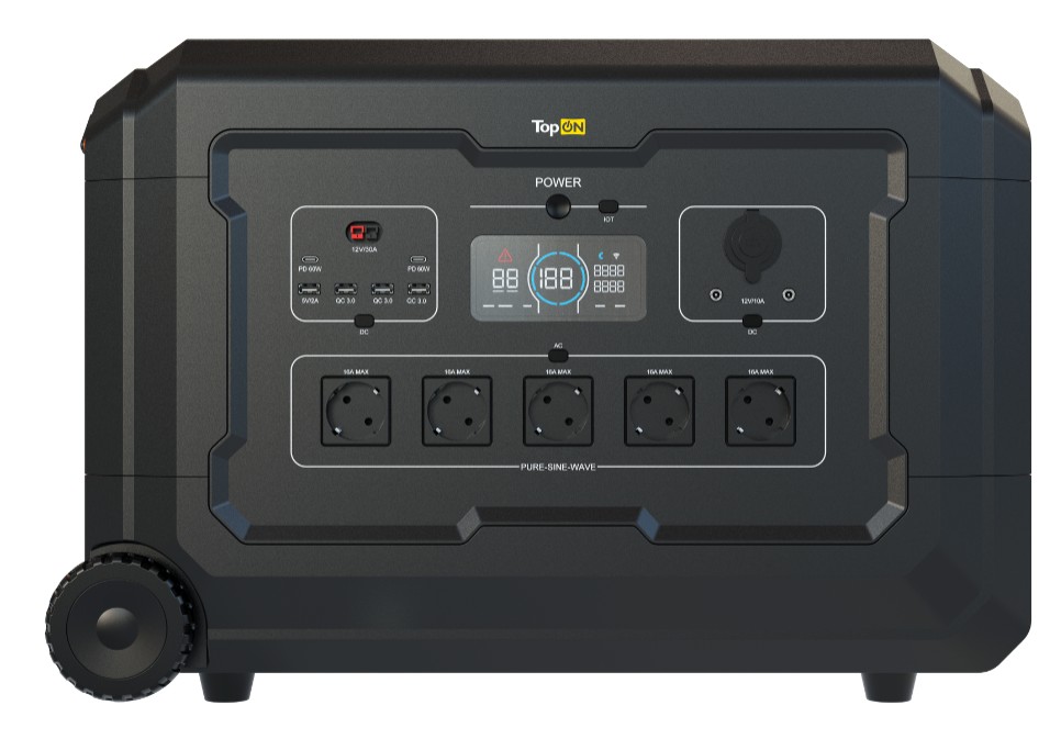 

Электростанция портативная TopOn TOP-X3600 3072Wh LFP 3600 Вт, 5 розеток 220 В, авторозетка 12 В, HPP Anderson, 2 DC, 2 Type-C, 4 USB, Bluetooth, TOP-X3600