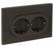 фото Розетка двухместная с заземлением  IEK FP-R21-16-1-K03