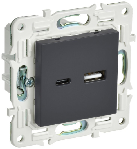 Изображение товара Розетка USB IEK SK-U22-D31-K53 для зарядки гаджетов, монтаж в розетку