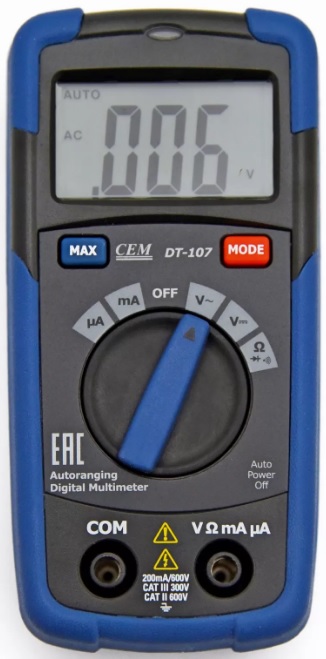 

Мультиметр цифровой CEM DT-107 CEM 481615, DT-107