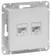 фото Розетка компьютерная двойная EKF UP1-SOA-2RJ45-5
