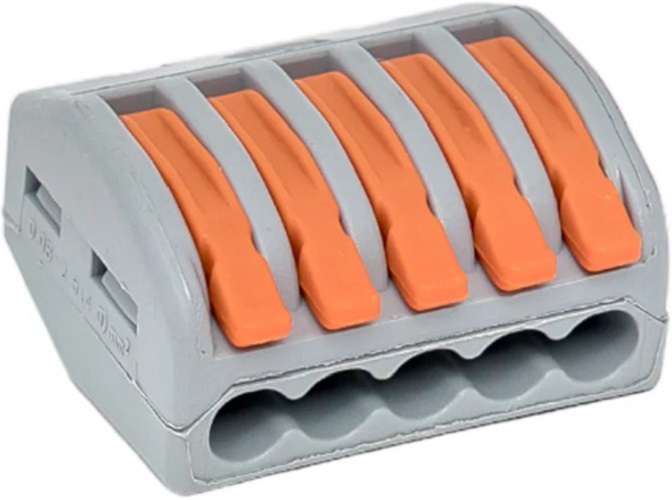 

Клемма соединительная EKF plc-smk-415b-20 СМК 222-415 с рычагом 5 отверстий блистер (20шт.), plc-smk-415b-20