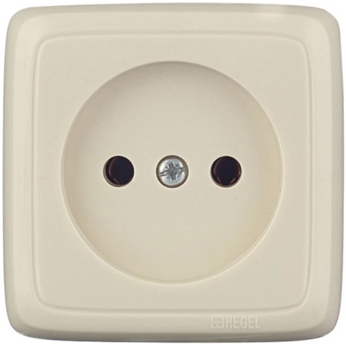 

Розетка без заземления ОП HEGEL РА16-103-01 Альфа 16А с изолир. пластиной слоновая кость, РА16-103-01