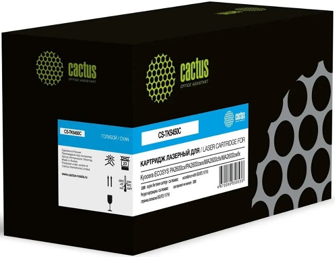

Картридж Cactus CS-TK5450C голубой (3200стр.) для KYOCERA ECOSYS PA2600CX/ PA2600CWX/MA2600CFX/ MA2600CWFX С ЧИПОМ, CS-TK5450C