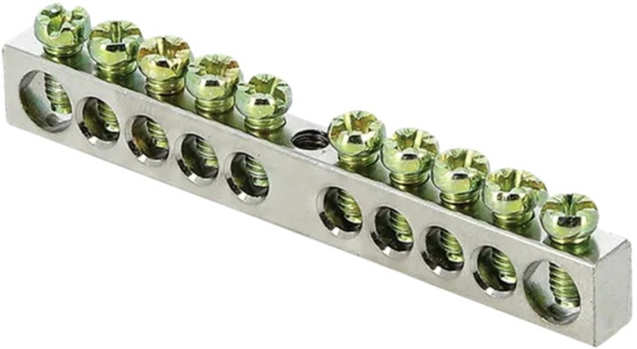 

Шина EKF sn1-63-10-k PEN "ноль-земля" (6x9мм) 10 отв. цинк крепеж по краям, sn1-63-10-k