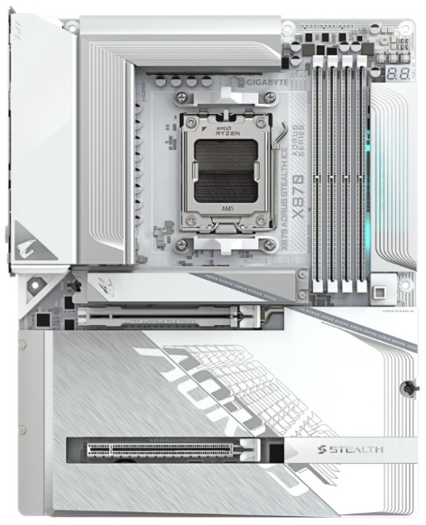 Изображение товара Материнская плата GIGABYTE X870 AORUS STEALTH ICE для игровых систем