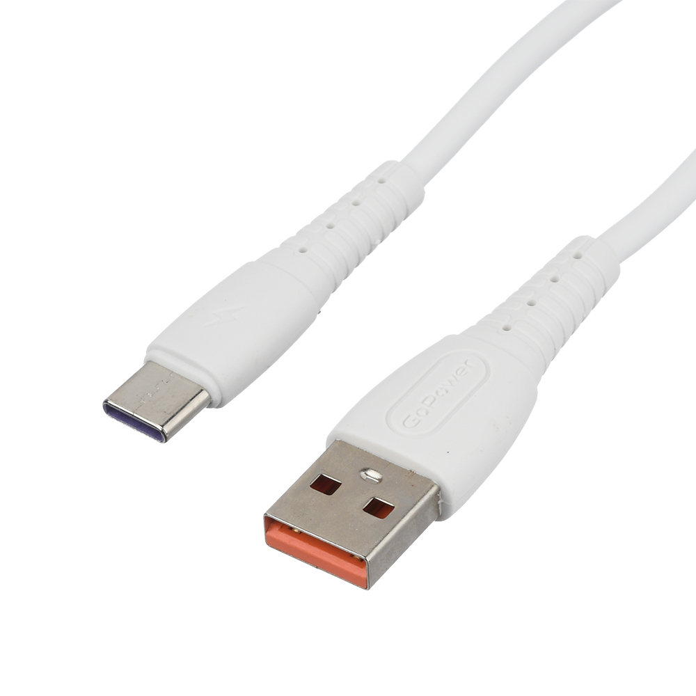 

Кабель интерфейсный GoPower GP07T 00-00022801 USB (m)-Type-C (m) 2.4A силикон белый (1/200/800), GP07T