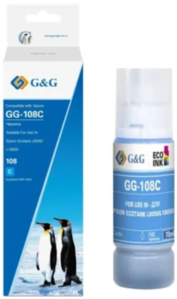 Изображение товара Чернила G&G GG-108C для Epson ECOTANK L8050/L18050 - совместимое решение