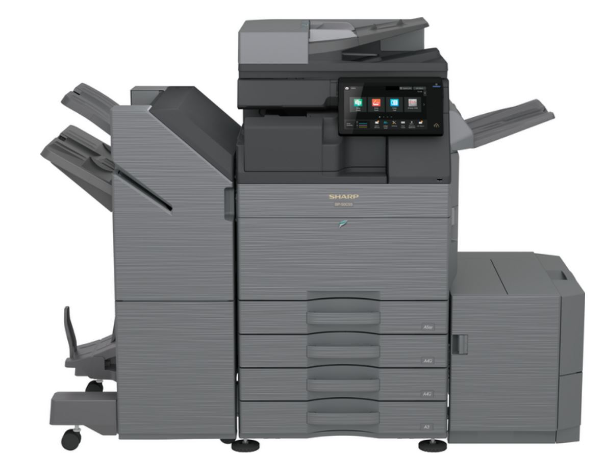 

МФУ цветное Sharp BP50C55EU А3, 55/26 отп./мин. дуплекс, сеть, реверс.автоподат на 100лис., память 5 Гб, жесткий диск (SSD) 128 Гб, eMMC на 16 Гб, USB, BP50C55EU